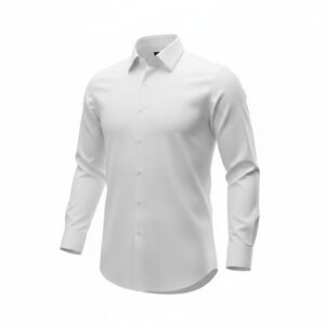 Enro Ultra Poplin White Dress Shirt Men's 18.5 35-36 Tall Long Sleeve Button Up
